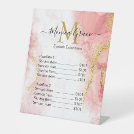 Expositor En L Monograma de la moda Rubor de Purpurina de oro de 