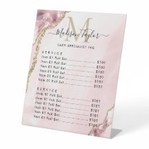 Monograma de Mármol Agate Purpurina de oro rosa de