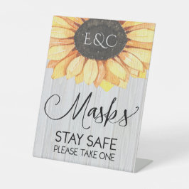 Expositor En L Monograma de máscara floral de girasol ruso