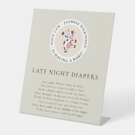 Expositor En L Monograma de vaca sagrada pañales nocturnos ducha 