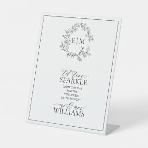 Expositor En L Monograma del Escudo blanco negro de leafía para d