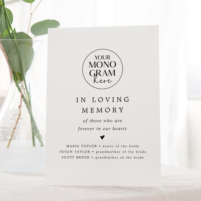 Expositor En L Monograma MEGHAN En Monumento A Boda De Memoria Am (MEGHAN Monogram In Loving Memory Wedding Memorial Pedestal Sign)