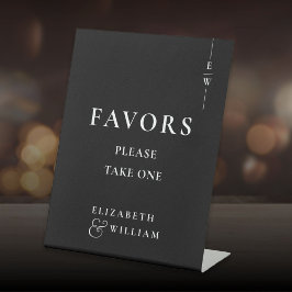 Expositor En L Monograma Moderno Blanco Y Negro Favorece Al Boda