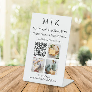 Expositor En L Monograma o Agregar logotipo comercial Código QR F