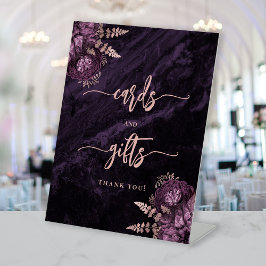 Expositor En L Moody Purple Rose Gold Floral Wedding Cards Gifts