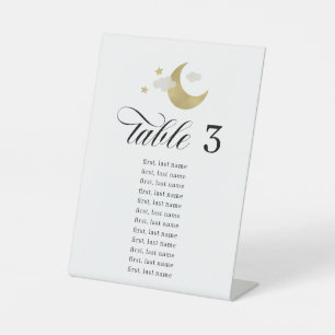 Expositor En L Moon Stars Cloud Table Number Baby Shower Rótulo