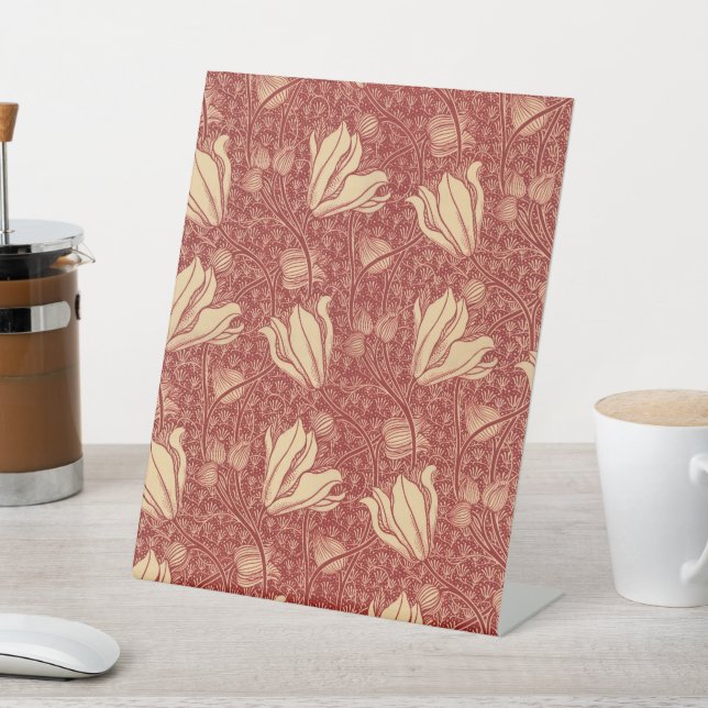 Expositor En L Morris Inspirado Lily Flor Tejido Rojo Botánico (In Situ)