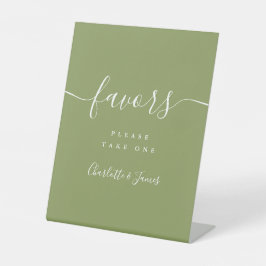 Expositor En L Moss Green Elegant Modern Wedding Favorece la mesa