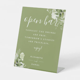 Expositor En L Moss Green Modern Elegant Greenery Floral Bar