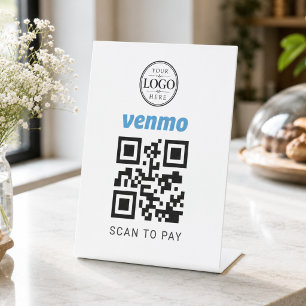 Expositor En L Mostrar Venmo Escanear para Pagar en Mesa