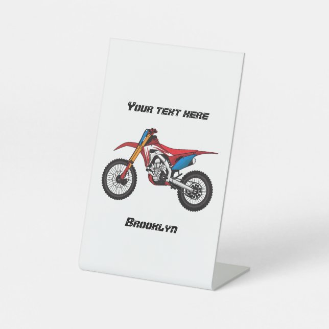 Expositor En L Moto de moto de tierra roja (Anverso)