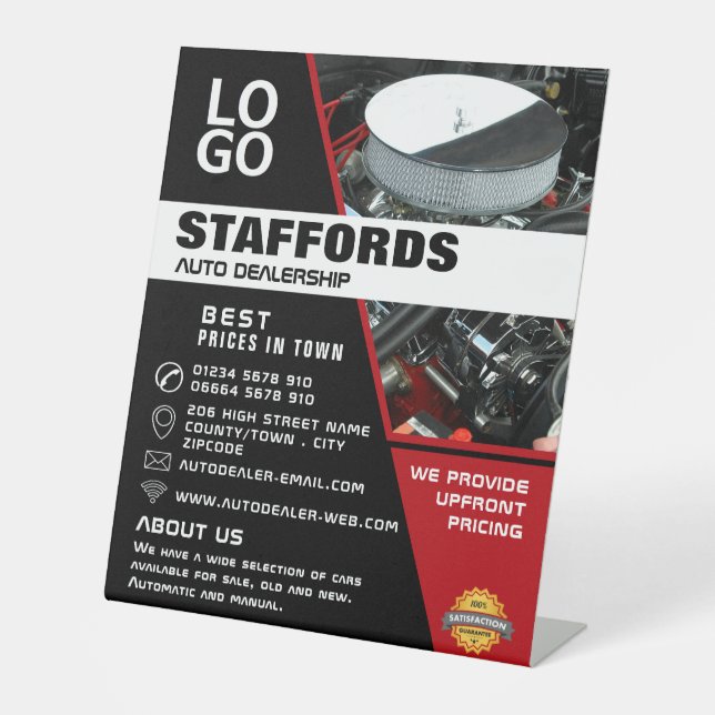 Expositor En L Motor del coche, publicidad de la distribución aut (Anverso)