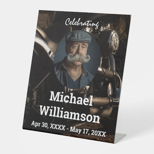 Expositor En L Motorcycle Photo Celebration of Life  (Anverso)