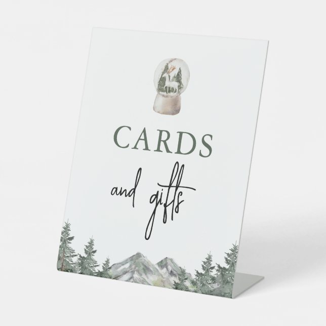 Expositor En L Mountain Winter Cards and Gifts Rótulo (Anverso)