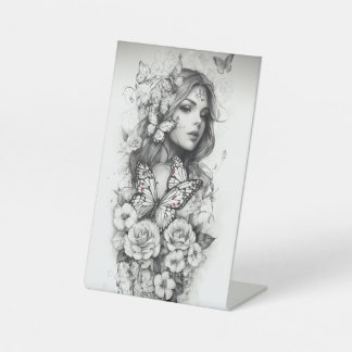 Expositor En L Mujer con flores