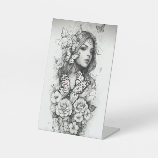 Expositor En L Mujer con flores (Anverso)
