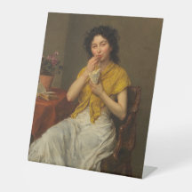 Mujer con un dulce antojo (por Ludwig Knaus)
