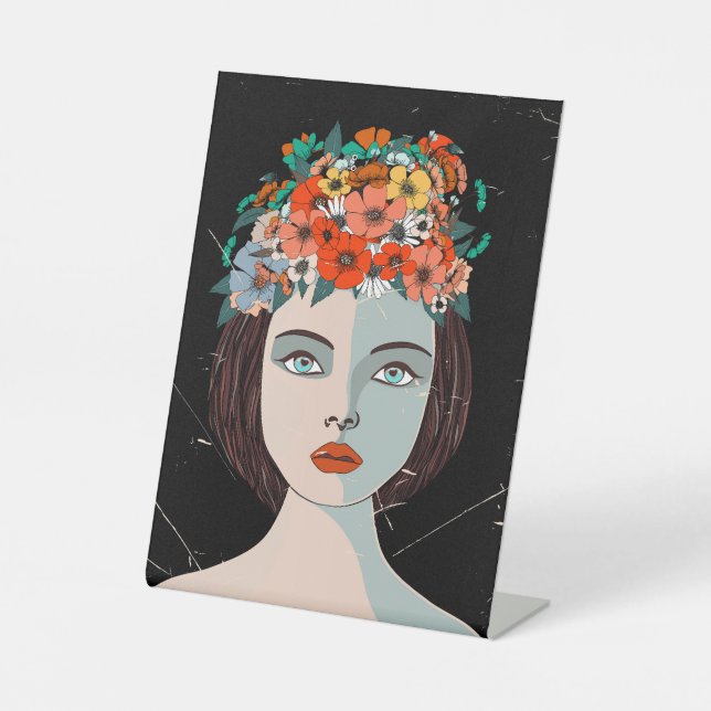 Expositor En L Mujer Floral (Anverso)