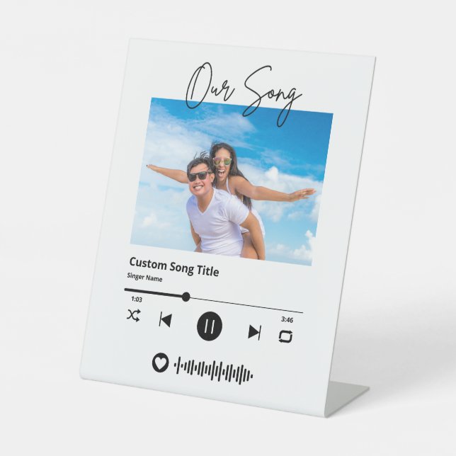 Expositor En L Música boda Código escaneado nuestra canción (Anverso)