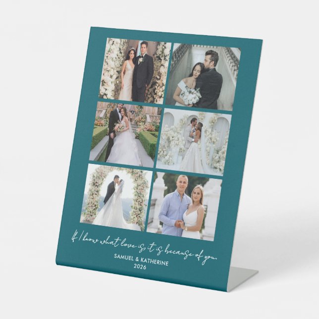 Expositor En L Muted Deep Teal 6 Photo Collage Valentine’s (Anverso)