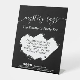 Expositor En L Mystery Bags Dog Grooming Business Table Rótulos