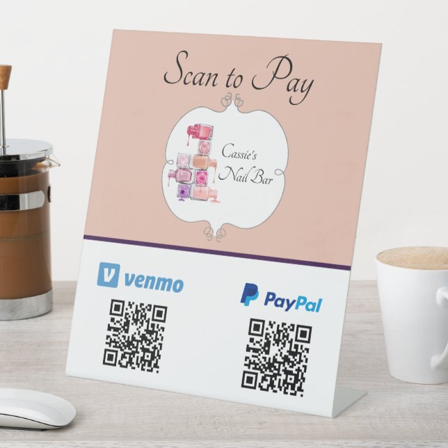 Expositor En L Nail Polaco Stack Scan Para Pagar El Código QR (In Situ)