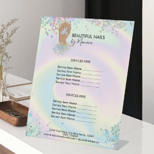Expositor En L Nail Technician Mani Salon Holograph Price List