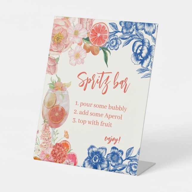 Expositor En L Naranja acuático Aperol Spritz Bar Bridal Shower (Anverso)