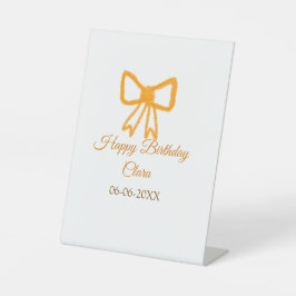 Expositor En L Naranja amarillo arco acuarela retro feliz cumplea