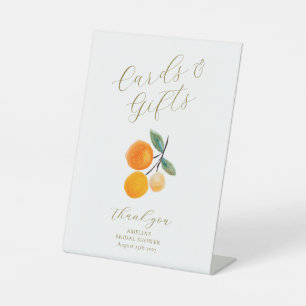 Expositor En L Naranja Citrus Bridal Shower Personalizado Tarjeta