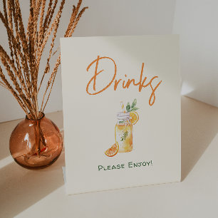 Expositor En L Naranja Citrus Pequeña Cutie Bebidas Baby Shower