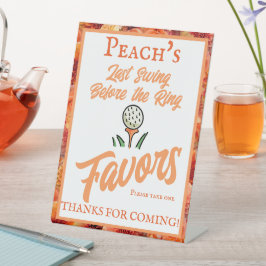 Expositor En L Naranja de la Bachelorette Party Boda Golfing Peac