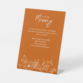 Expositor En L Naranja Mínimo Quemado Botánico Floral En Memoriam