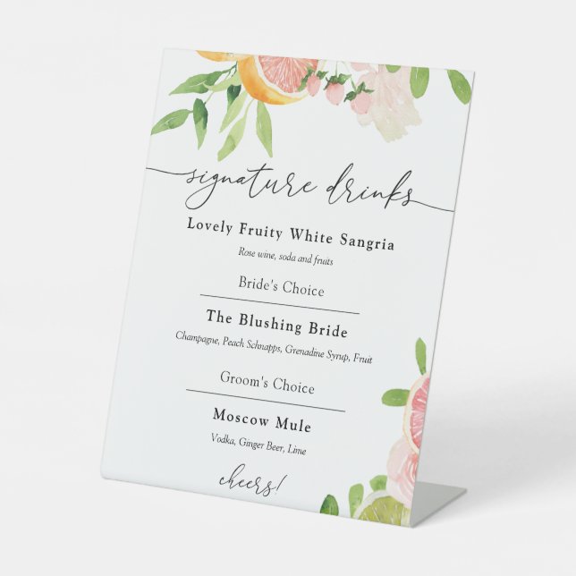 Expositor En L Naranja principal de apretón de  de bebidas Rótulo (Anverso)