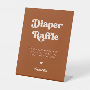 Expositor En L Naranja retro de diseño Diaper Raffle
