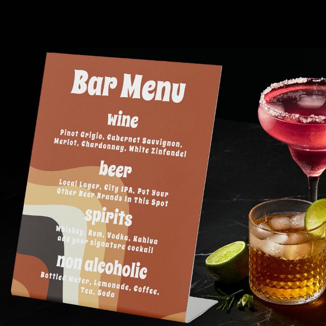 Expositor En L Naranja retro Groovy audaz Menú de Boda Boho de lo (Subido por el creador)