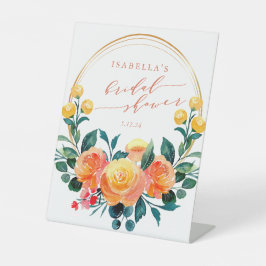 Expositor En L Naranja ruso acuarela Floral Bridal Shower