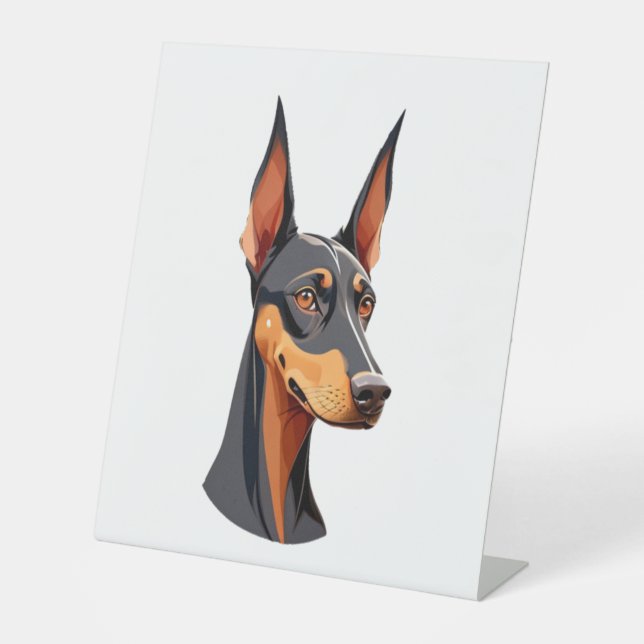 Expositor En L Natural Ear Doberman (Anverso)