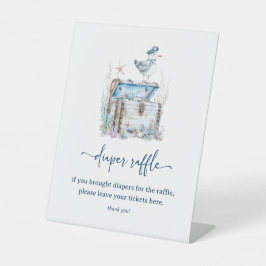Expositor En L Nautical Ahoy Baby Shower Diaper Raffle