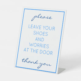 Expositor En L Nautical Beach Blue Remove Shoes Counter Rótulo