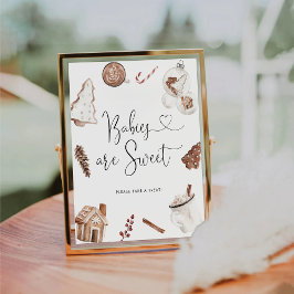 Expositor En L Navidades Acogedores Los Bebés Son Rótulo Dulce