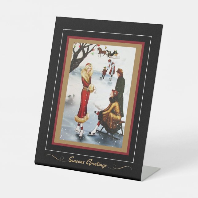 Expositor En L Navidades de Arte Deco de patinaje artístico femen (Anverso)