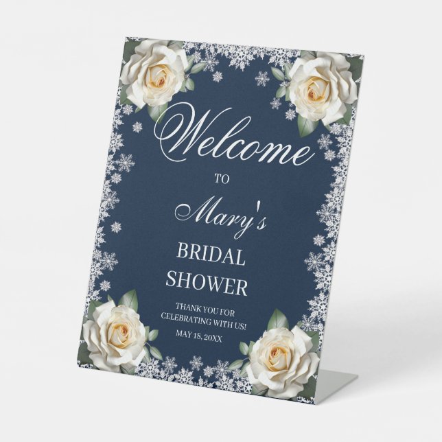 Expositor En L Navidades de copos de nieve de rosas blancas ducha (Anverso)