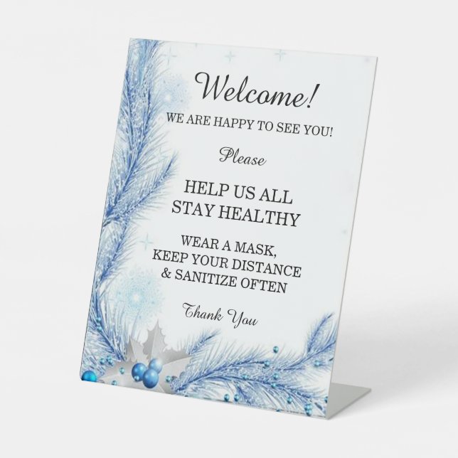 Expositor En L Navidades de invierno Blue Pine Seguridad Boda (Anverso)