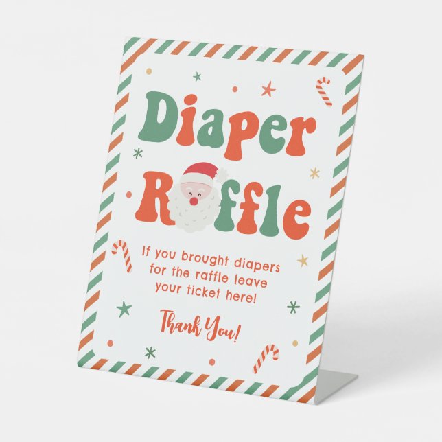 Expositor En L Navidades de Santa Bebé Baby Shower Diaper Raffle (Anverso)