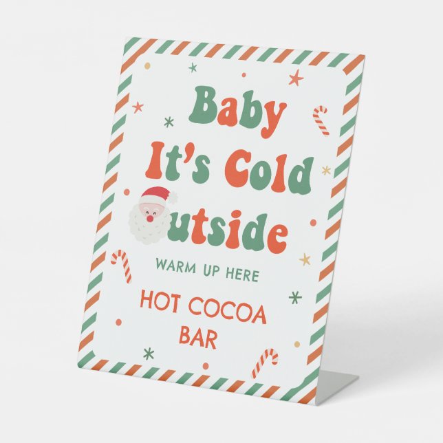 Expositor En L Navidades de Santa Claus Baby Shower Hot Cocoa Bar (Anverso)