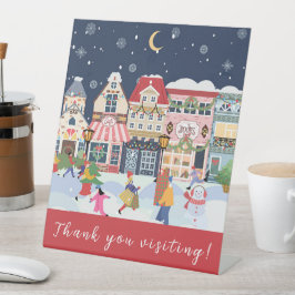 Expositor En L Navidades de vacaciones de negocios Ciudad Whimsy 