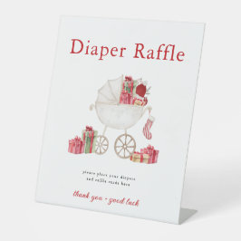 Expositor En L Navidades Diaper Raffle Rótulo Baby Shower