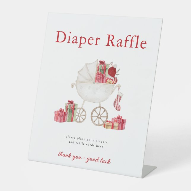Expositor En L Navidades Diaper Raffle Rótulo Baby Shower (Anverso)