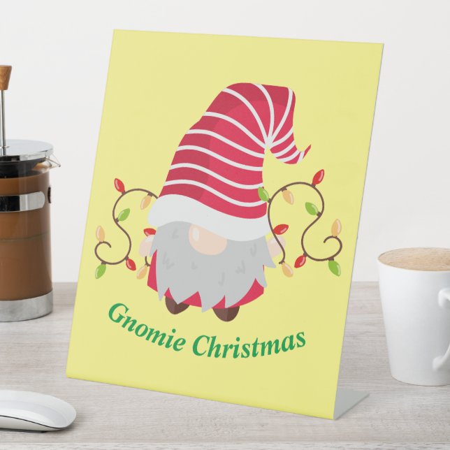 Expositor En L Navidades Gnomie Rótulo Pedestal (In Situ)